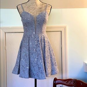 Silver lace sparkle dress